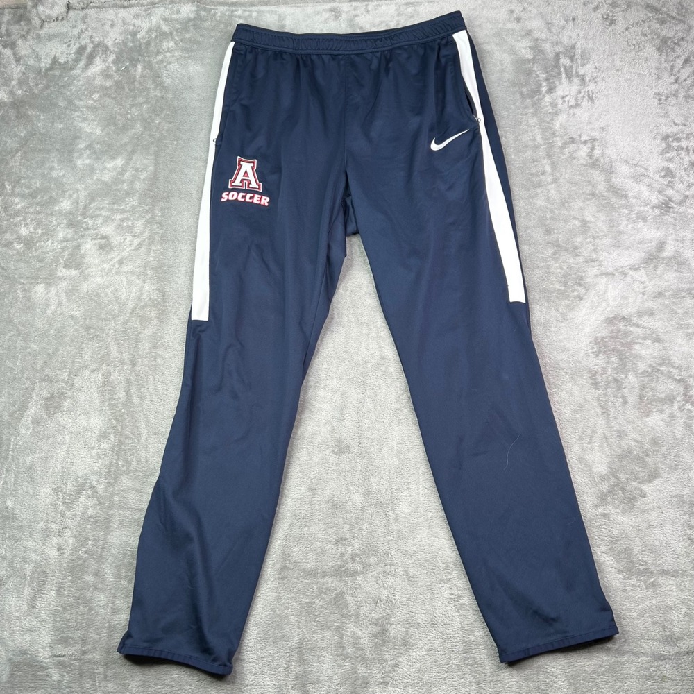 Nike Arizona Wildcats Soccer Track Pants Men XL Navy Blue Dri-FIT Zippered Cuffs